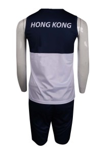 WTV159 custom-made color matching sport suit  Hong Kong  manufacturer sport shirt  athlete's shirt  sport suit back view